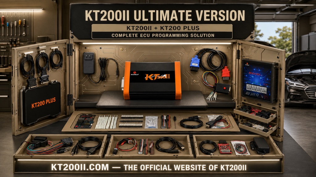 KT200II Bosch EDC16 ECU programming through OBD Bench and JTAG with original backup