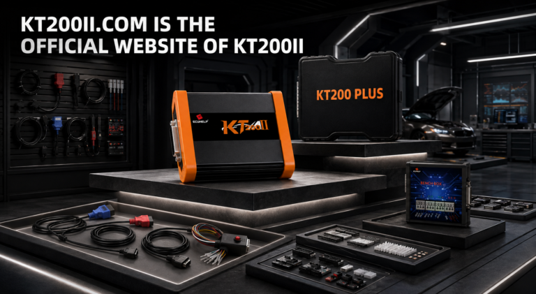 KT200II connected to a Bosch EDC17C10 TC1796 or TC1797 ECU for Peugeot Citroën Fiat Bench reading and writing