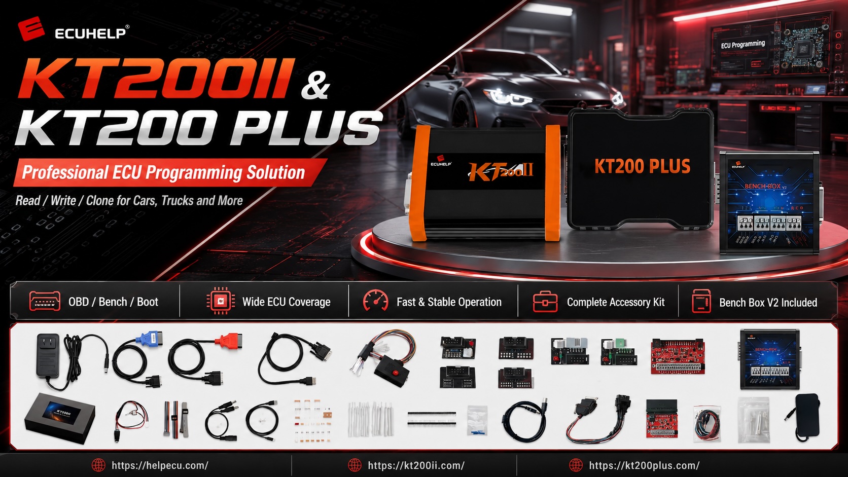 KT200II Bosch MD1 ECU programming guide for OBD Bench and Boot modes