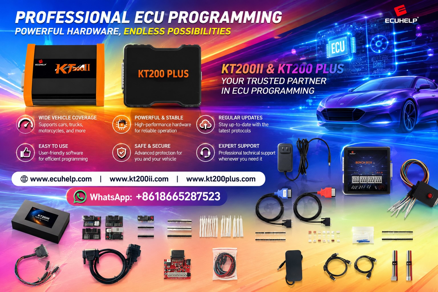 KT200II Delphi DCM ECU programming guide for OBD Bench Boot backup and safe writing