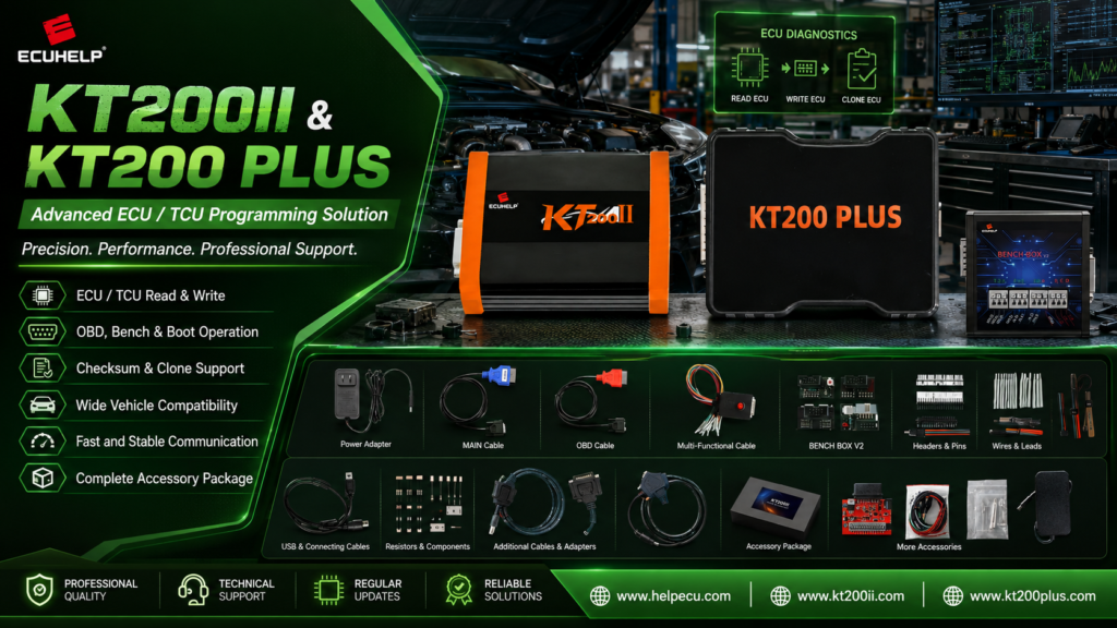 KT200II ECU file naming and workshop programming records with original Flash EEPROM and modified files