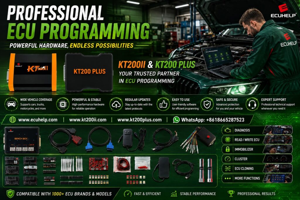 KT200II ECU programmer complete guide for ECU reading writing cloning OBD Bench Boot programming