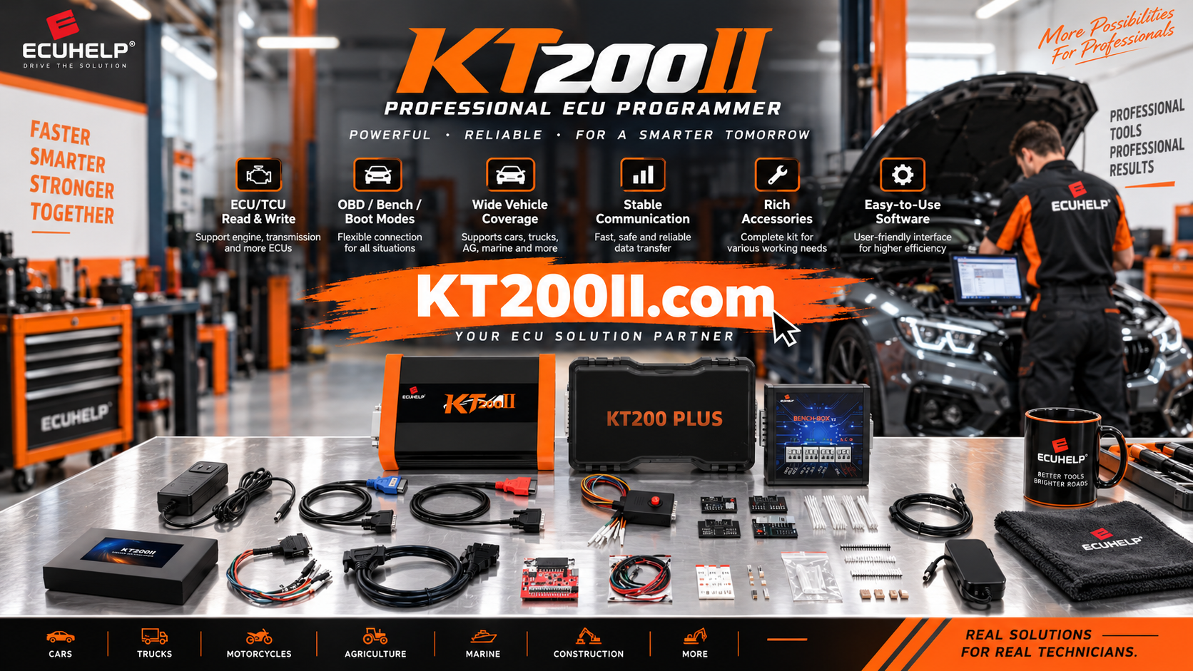 KT200II Bosch EDC16C39 ECU programming workflow with protocol verification, Bench preparation and original backup