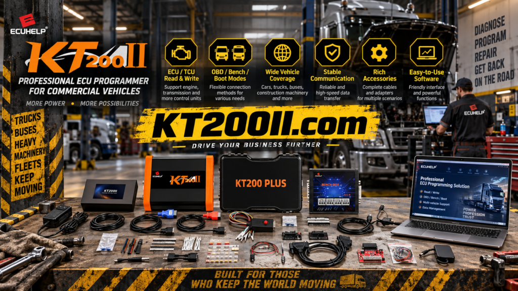 KT200II Bosch EDC17CP14 ECU programming workflow with protocol verification, original backup and safe read write preparation