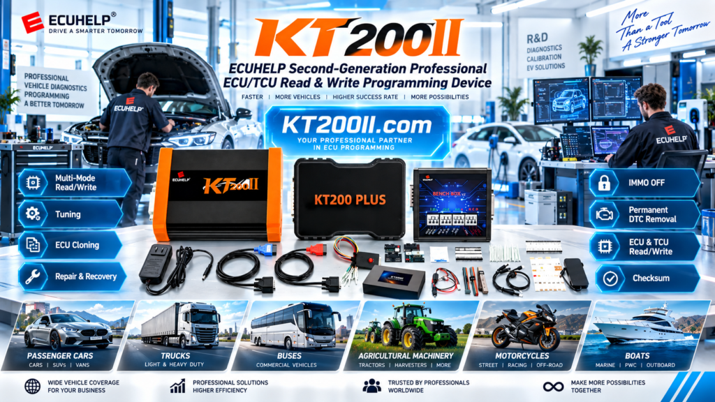 KT200II ECU file management system with Flash EEPROM MCU and original backup folders