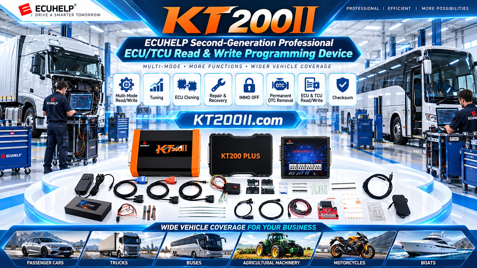 Technician completing a KT200II ECU programming handover checklist