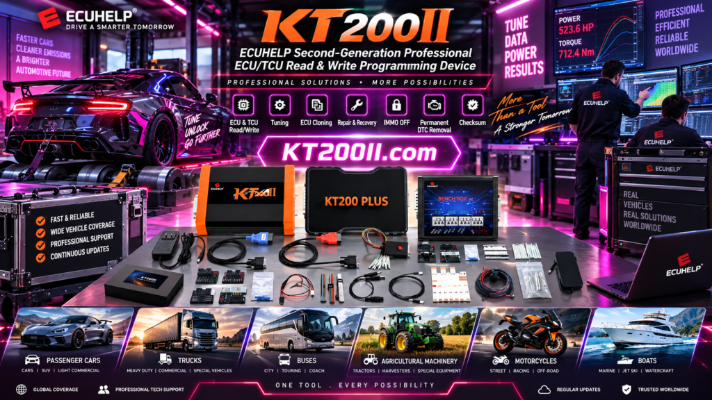 KT200II ECU recovery workflow after failed ECU read and write operation