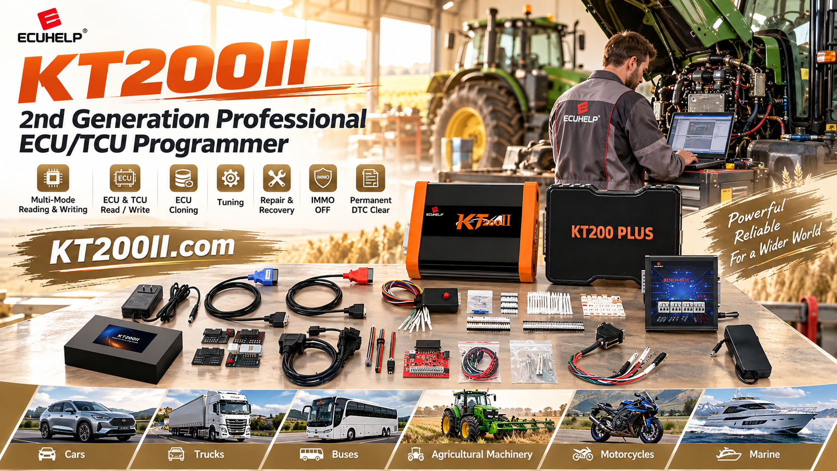 KT200II ECU programmer creating ECU backup before read write and cloning operation