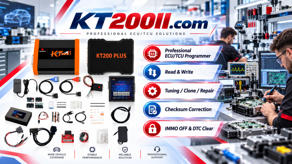 KT200II ECU identification guide for checking hardware software and ECU information