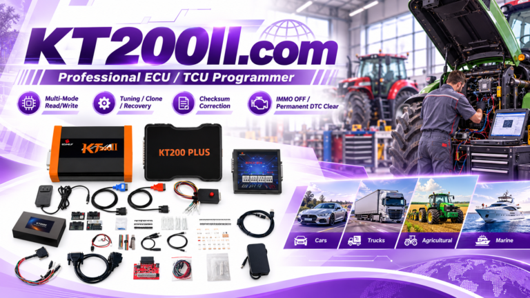 KT200II ECU pinout guide for bench programming power ground CAN connection