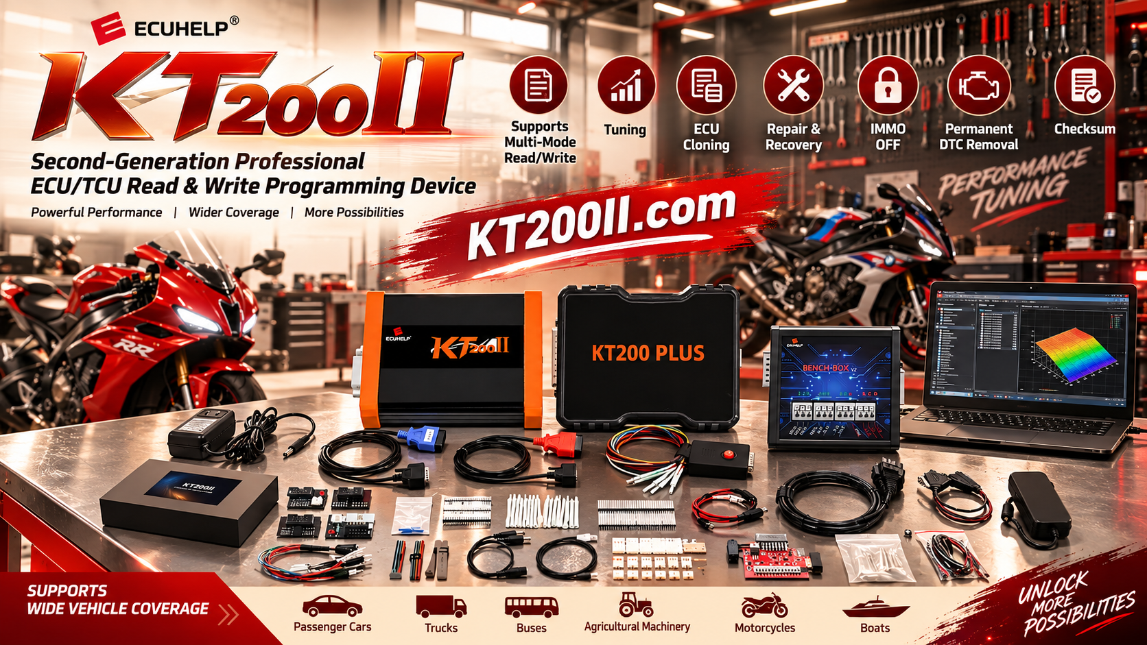 Technician performing final ECU validation after KT200II programming