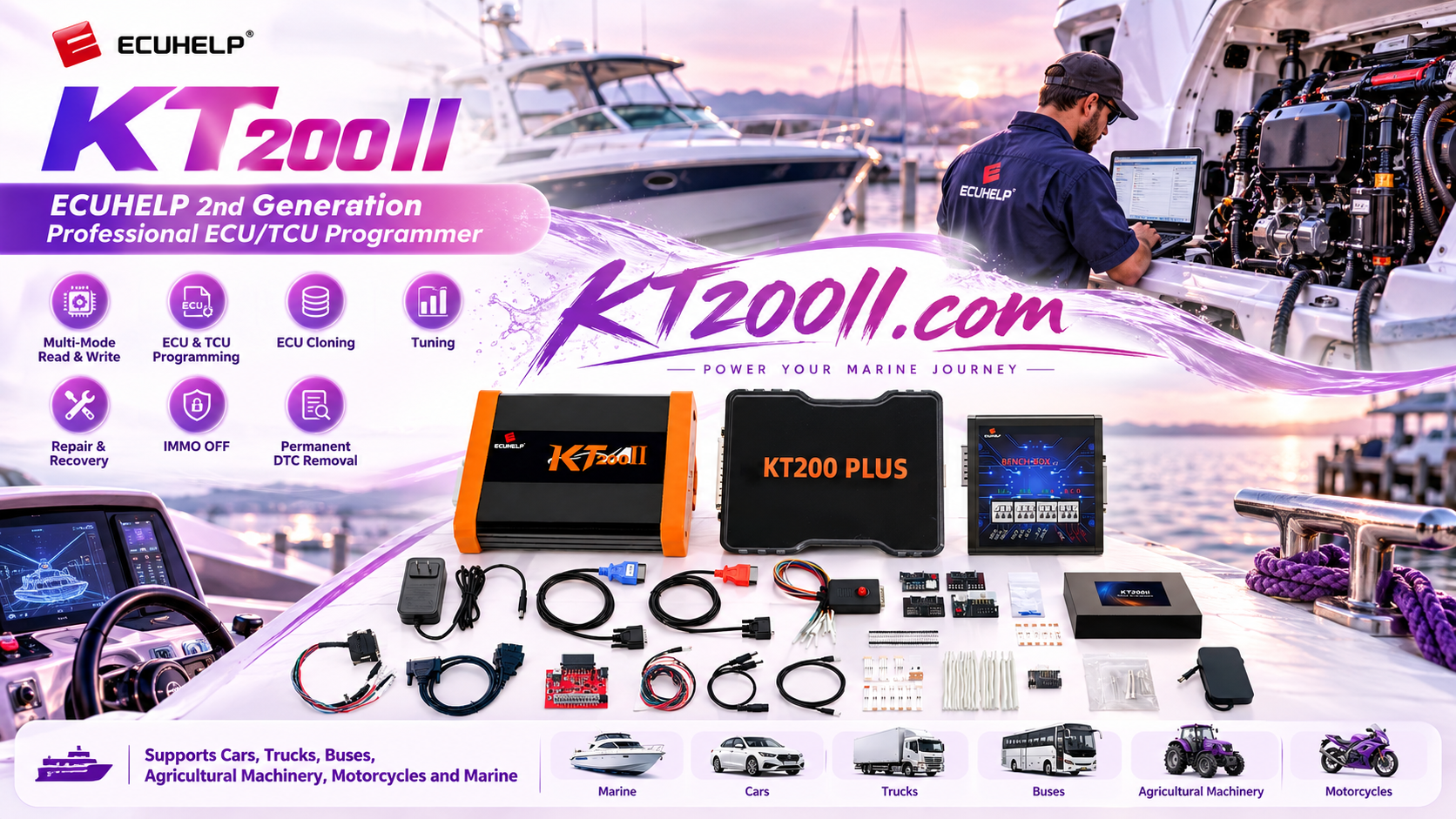 Technician recording vehicle and ECU information before starting a KT200II programming operation