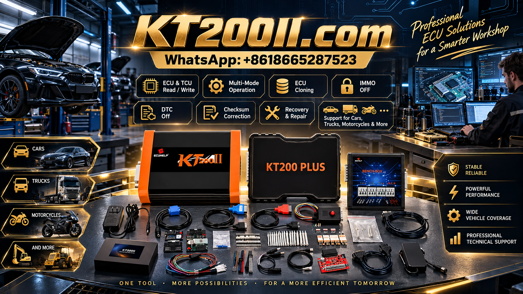 KT200II ECU programming job record and service documentation checklist