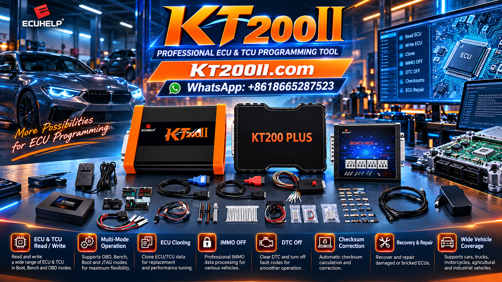 KT200II ECU reading and original data backup workflow for professional automotive technicians