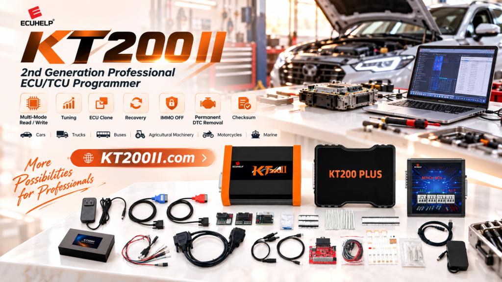 Technician checking vehicle keys, remote controls and electrical accessories before KT200II OBD programming